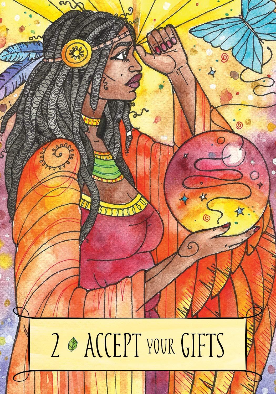 The Earthcraft Oracle card portraying the deck's otherworldly aesthetic — Eternal Spirit