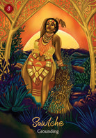 African Goddess Rising card presenting the deck's visionary illustrations — Eternal Spirit