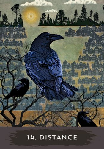Urban Crow Oracle card displaying the deck's hand-painted illustrations — Eternal Spirit