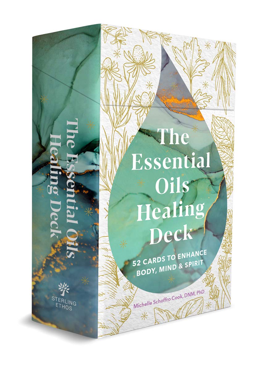 The Essential Oils Healing Deck box with botanical herb illustrations — Eternal Spirit