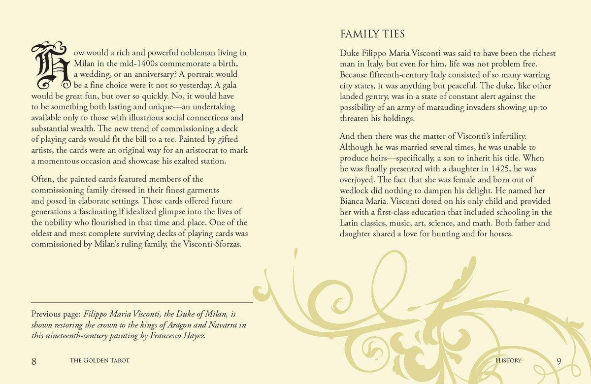 The Golden Tarot card presenting the deck's visionary illustrations — Eternal Spirit