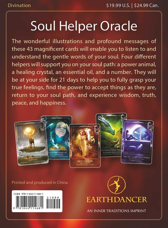 Soul Helper Oracle guidebook page with Earthdancer crystal samples — Eternal Spirit