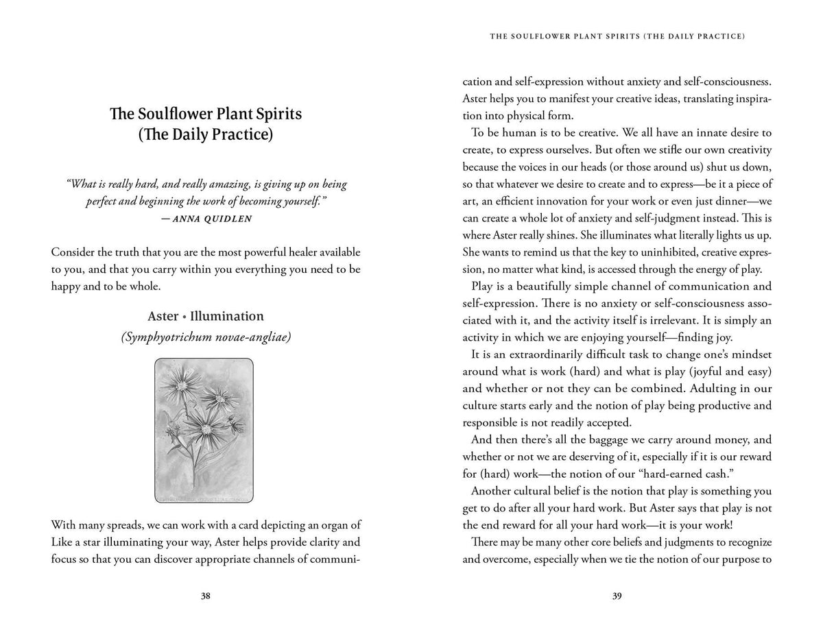Soulflower Plant Spirit Oracle card presenting the deck's visionary illustrations — Eternal Spirit