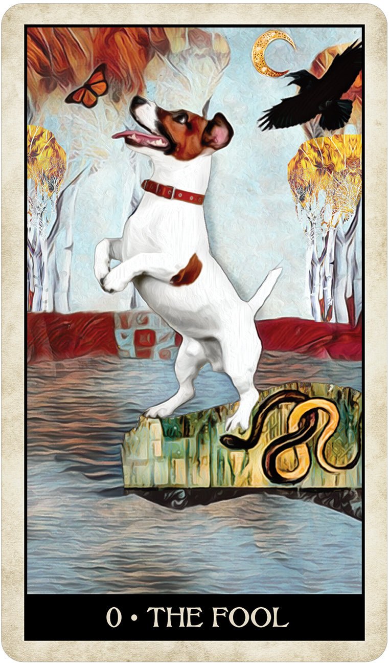 Wise Dog Tarot card reflecting the deck's transcendent artwork — Eternal Spirit