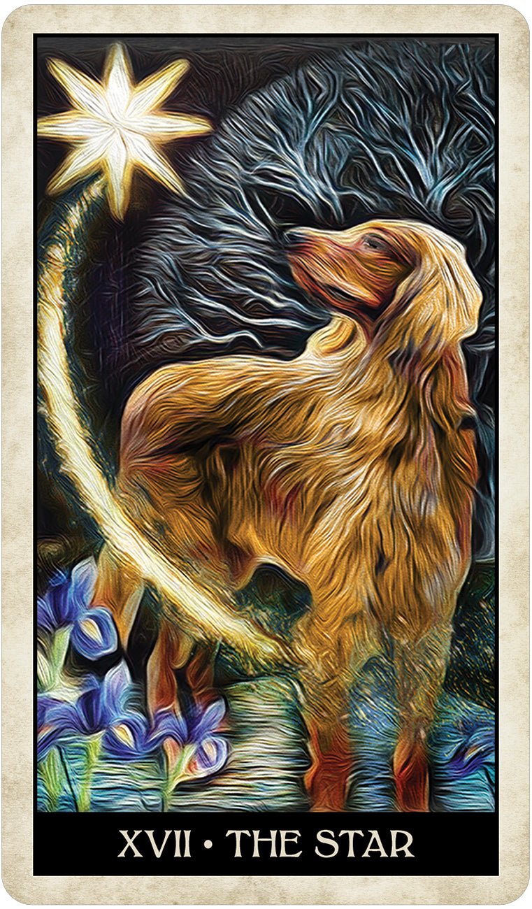 Wise Dog Tarot card exhibiting the deck's transformative card art — Eternal Spirit