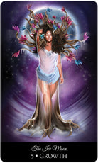 The Witching Hour Oracle deck, The Sea Witch Growth card with ocean goddess and flowing teal waves — Eternal Spirit