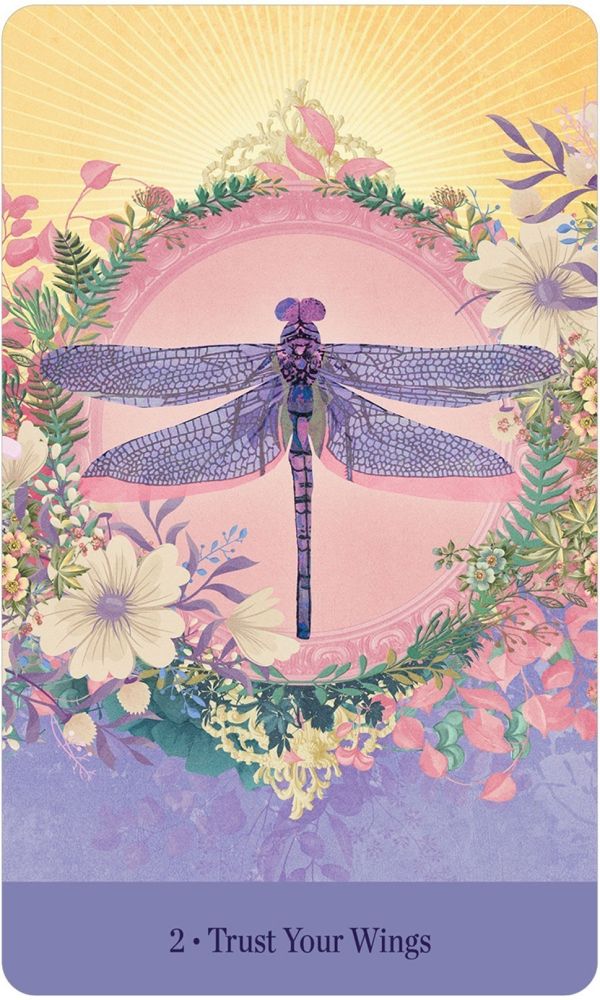 Love Who You Are deck, Trust Your Wings card with ethereal figure and dragonfly wings — Eternal Spirit