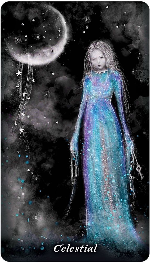 Earthly Souls and Spirits Moon Oracle card displaying the deck's hand-painted illustrations — Eternal Spirit