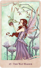 For The Love Of Dragons deck, The Way Maker card 25 with mystical tree and dragon in purple tones — Eternal Spirit