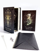 Grey velvet pouch with Talisman Oracle embossed silver tag — Eternal Spirit