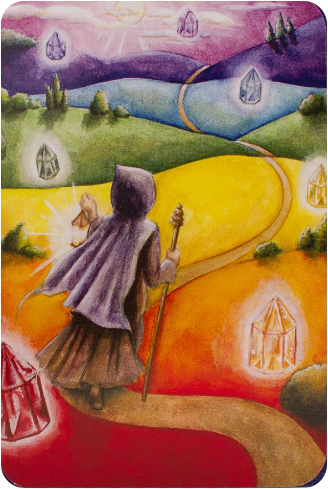Chakra Wisdom Oracle card illuminating the deck's rich colour palette — Eternal Spirit