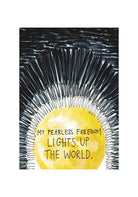 The Universe Has Your Back Cards, My Fearless Presence Lights Up the World card with golden sun rays — Eternal Spirit