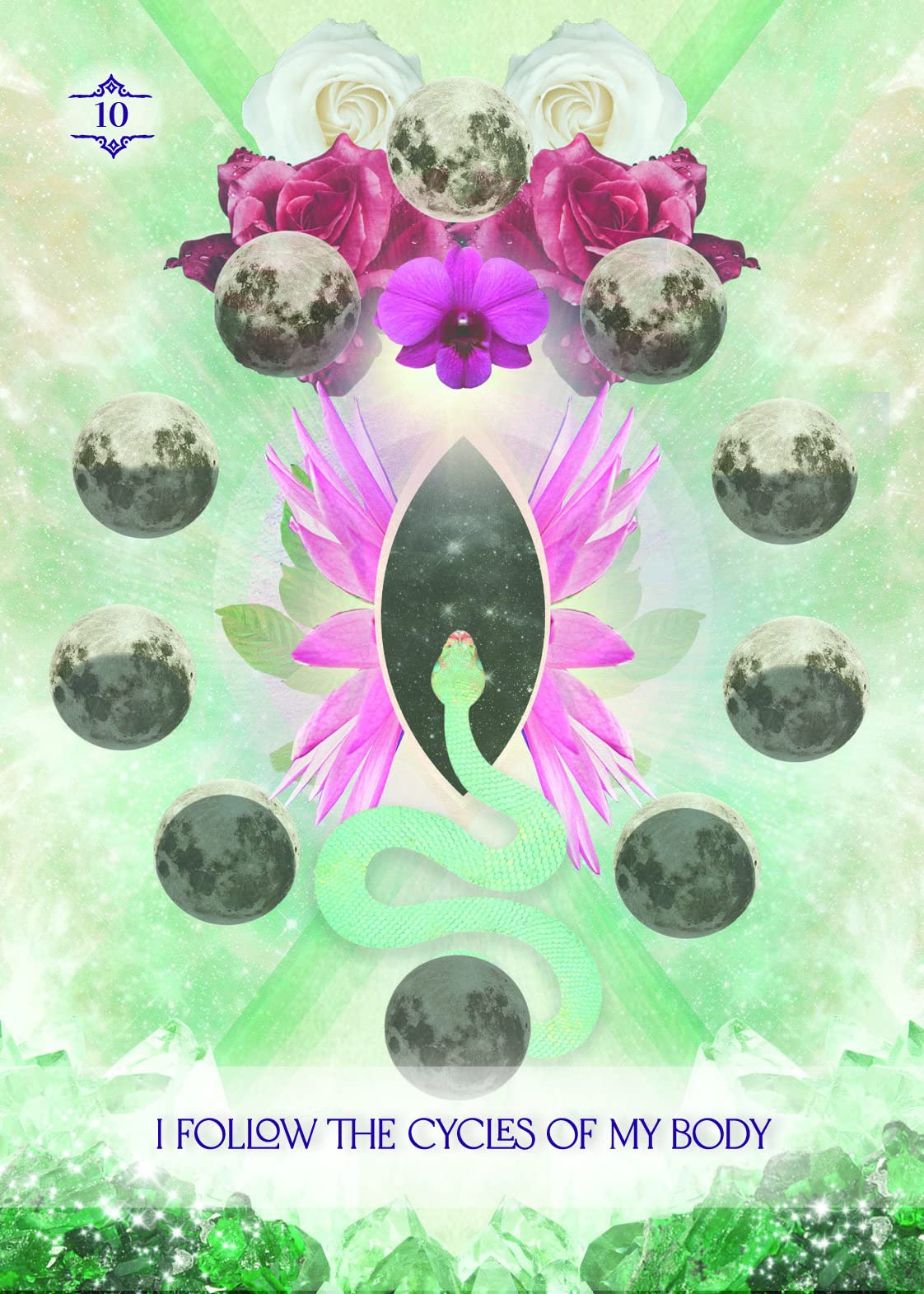 The Law of Positivism Healing Oracle card revealing the deck's deeply layered symbolism — Eternal Spirit