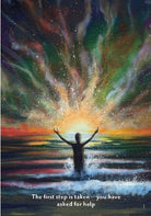 The Healing Spirits Oracle deck, First step is taken card with emotional message about seeking help — Eternal Spirit