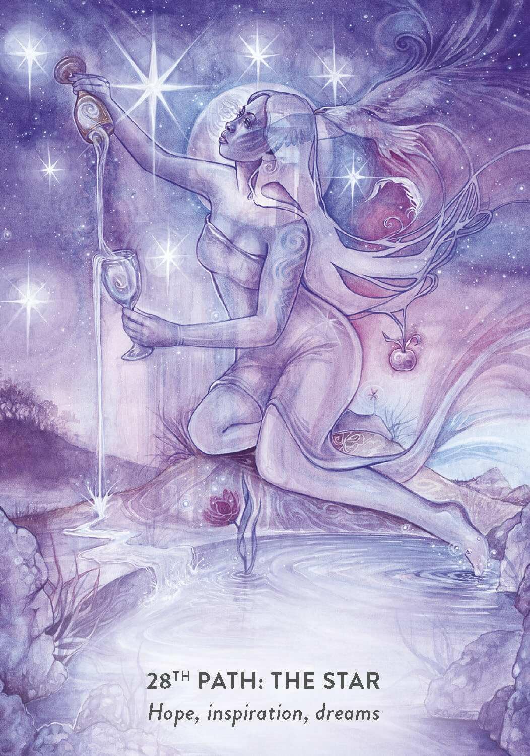 The Tree Of Life Oracle deck, 28th Path The Star card with hope inspiration and cosmic star imagery — Eternal Spirit