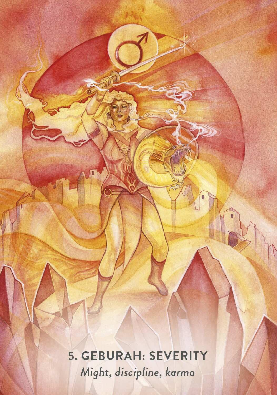 The Tree of Life Oracle card presenting the deck's visionary illustrations — Eternal Spirit