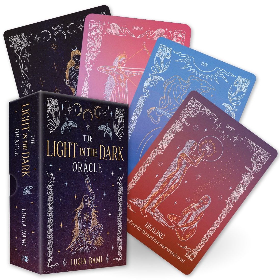 The Light in the Dark Oracle Cards by Lucia Dami, box cover