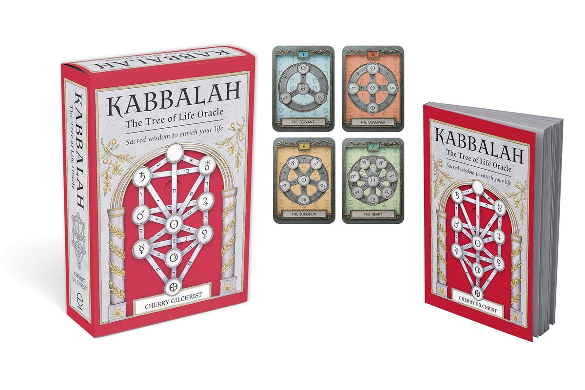 Kabbalah:  The Tree of Life Oracle deck, Kabbalah card display with miniature deck and red box packaging — Eternal Spirit