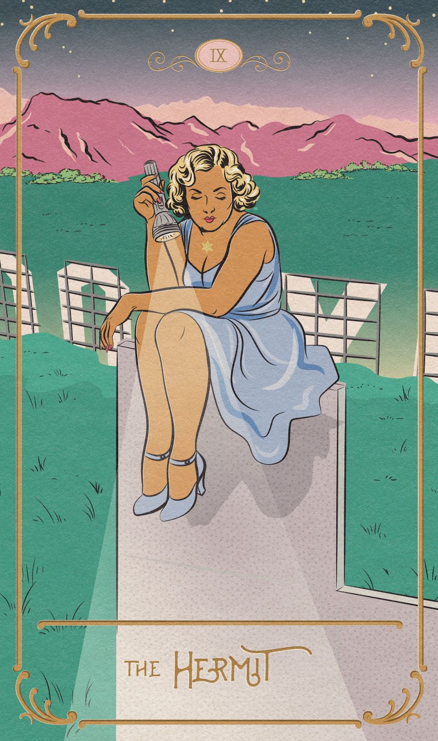 Tinseltown Tarot card showcasing the deck's evocative imagery — Eternal Spirit