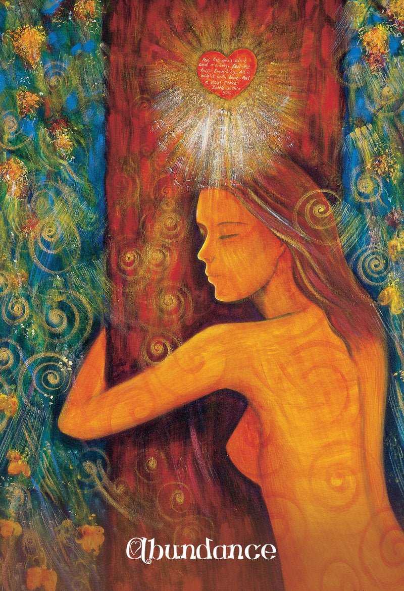 Universal Love Oracle 20Th Anniversary Edition, Abundance card with golden Egyptian goddess and — Eternal Spirit