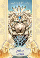 Seeker Oracle box with mystical owl face and blue eyes by Fez Inkwright — Eternal Spirit