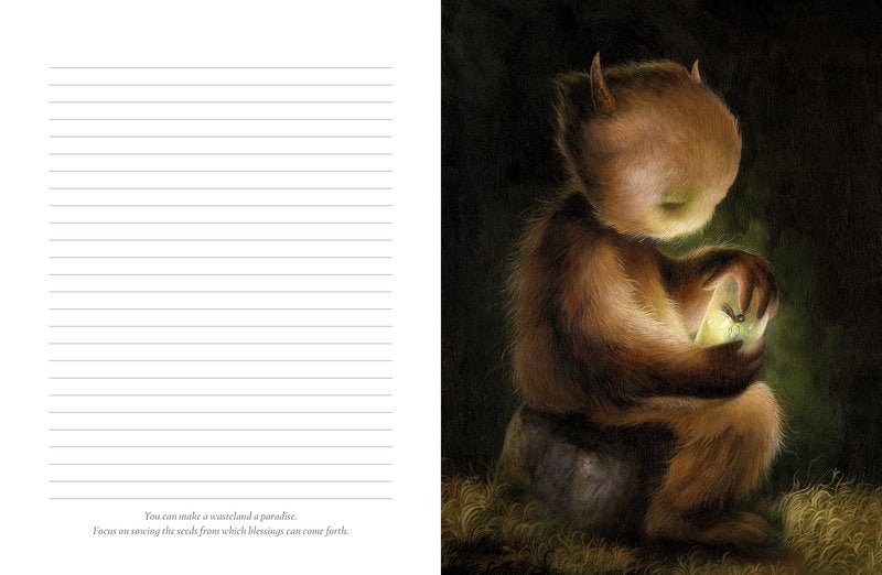 Into the Lonely Woods Journal displaying the journal's beautiful page design — Eternal Spirit