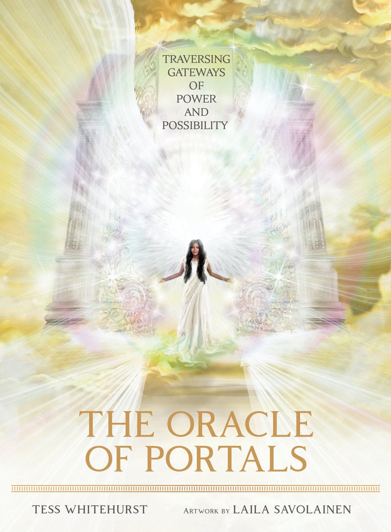 The Oracle of Portals box with luminous figure and celestial gateway — Eternal Spirit