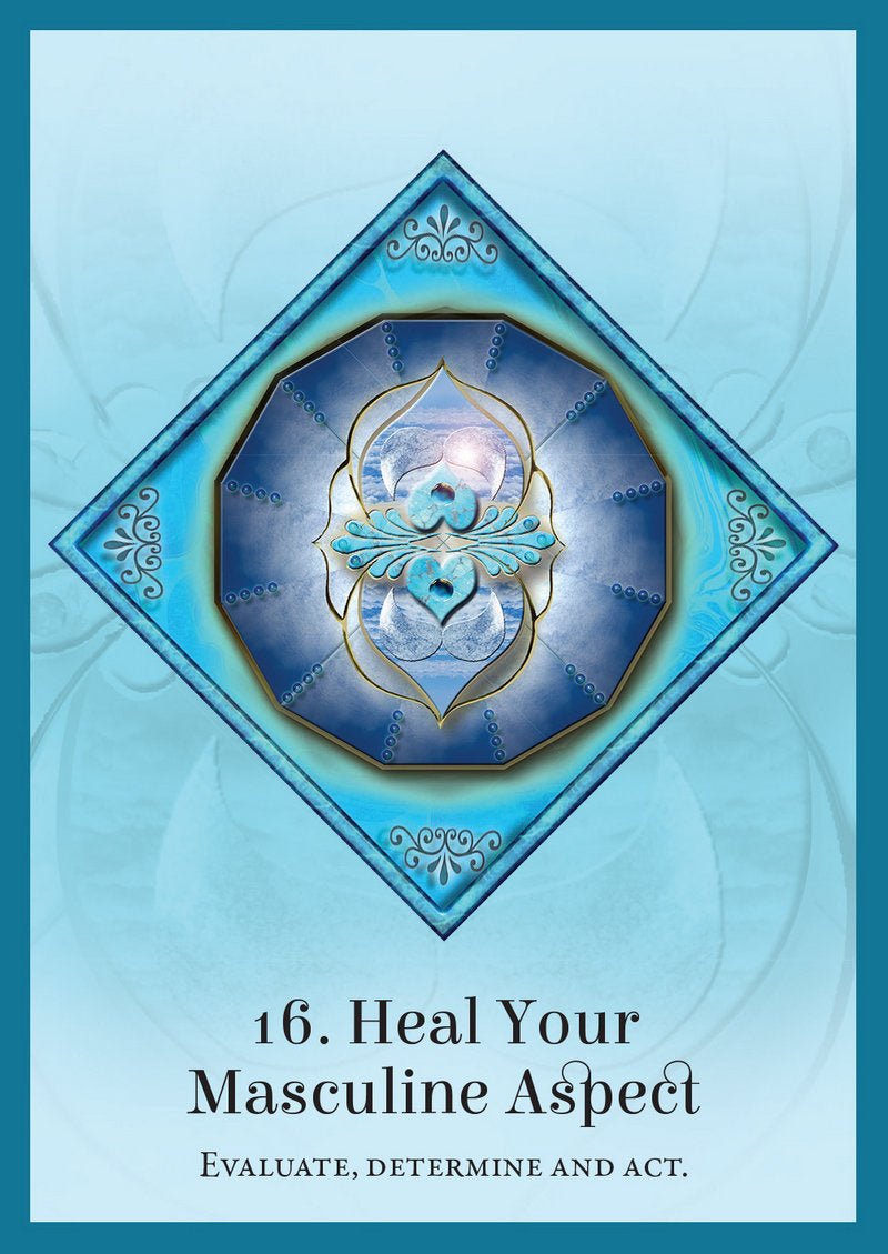 Secret Language Of Your Soul Cards, Heal Your Masculine Aspect card with golden compass and sacred — Eternal Spirit