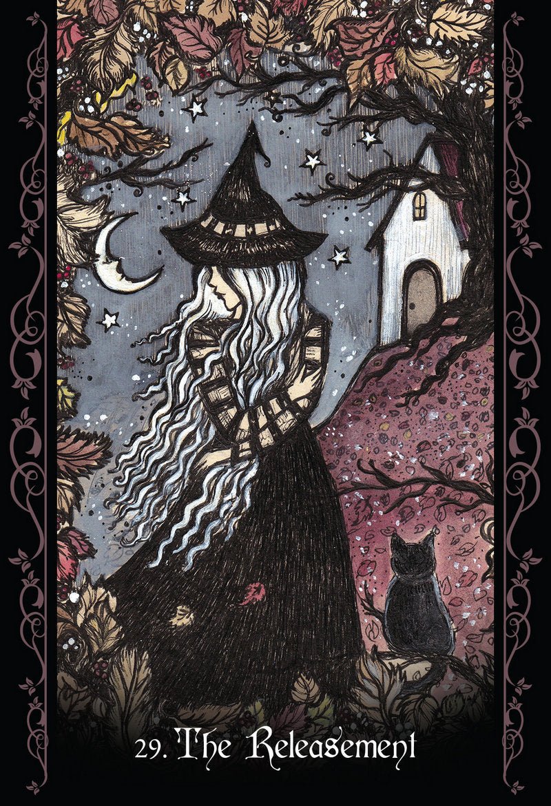 The Solitary Witch Oracle card illuminating the deck's rich colour palette — Eternal Spirit