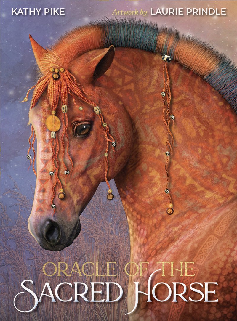 Oracle of the Sacred Horse box with golden chestnut horse portrait — Eternal Spirit