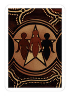Aboriginal Spirit Oracle deck, Aboriginal dot-painting card back design with circular earth-tone patterns — Eternal Spirit