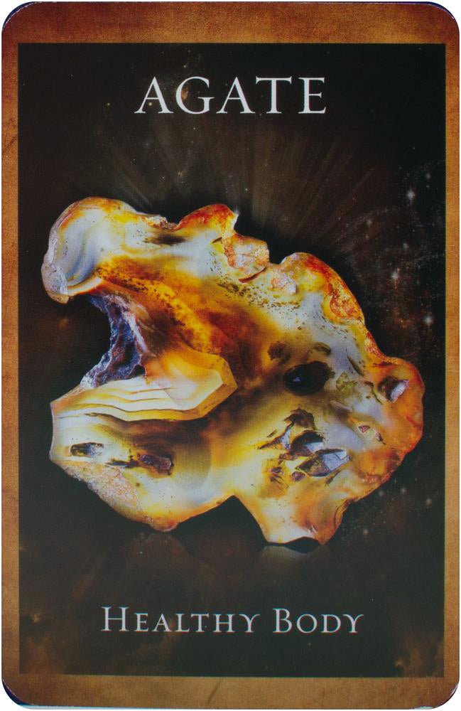 Crystal Reading Cards, Scattered amethyst and crystal specimen cards on white display background — Eternal Spirit