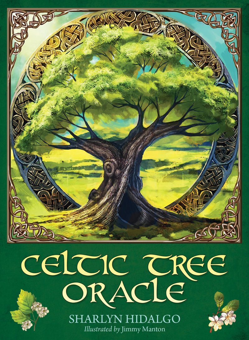 Celtic Tree Oracle box with sacred tree in Celtic landscape by Sharlyn Hidalgo — Eternal Spirit