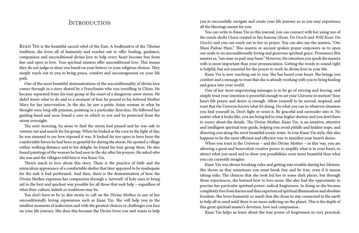 Kuan Yin Journal capturing the journal's artistic page details — Eternal Spirit