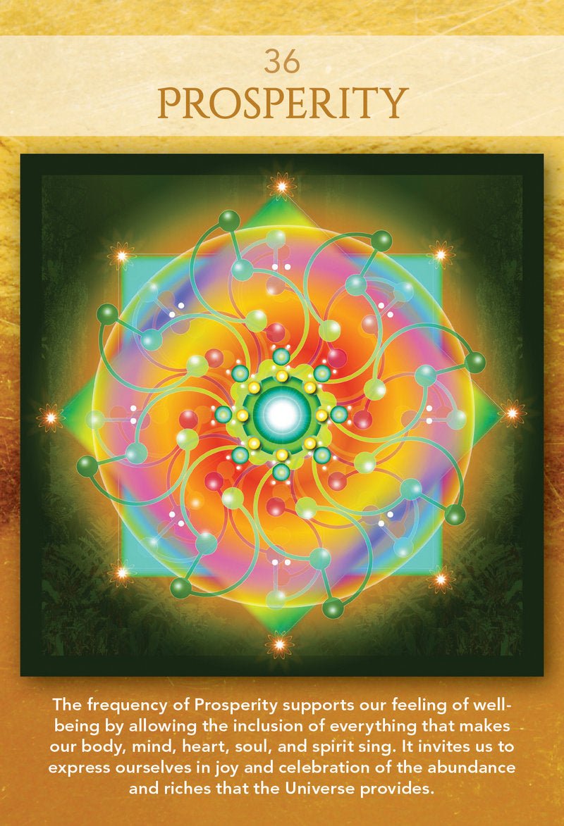 Sacred Geometry Activations Oracle card sharing the deck's luminous illustration style — Eternal Spirit
