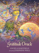 Gratitude Oracle box with golden globe and cosmic scene by Angela Hartfield — Eternal Spirit