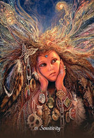 Gratitude Oracle deck, Sensitivity card with indigenous figure amid warm glowing energy — Eternal Spirit