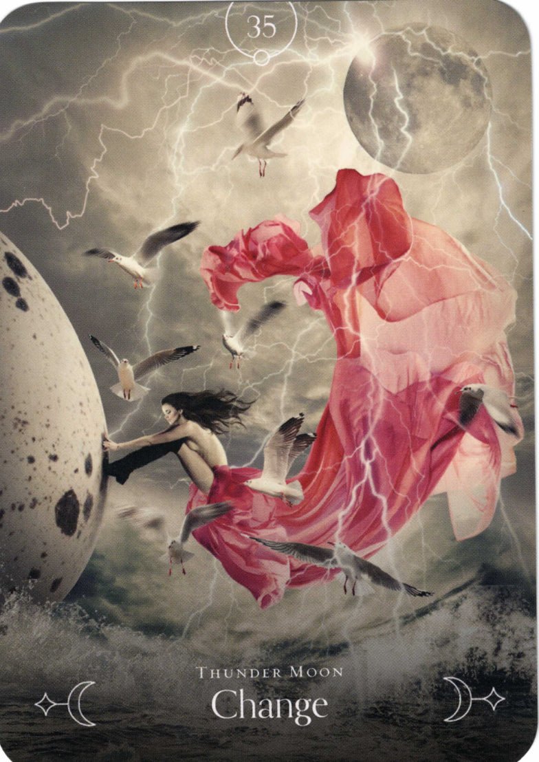 Queen of the Moon Oracle card reflecting the deck's transcendent artwork — Eternal Spirit