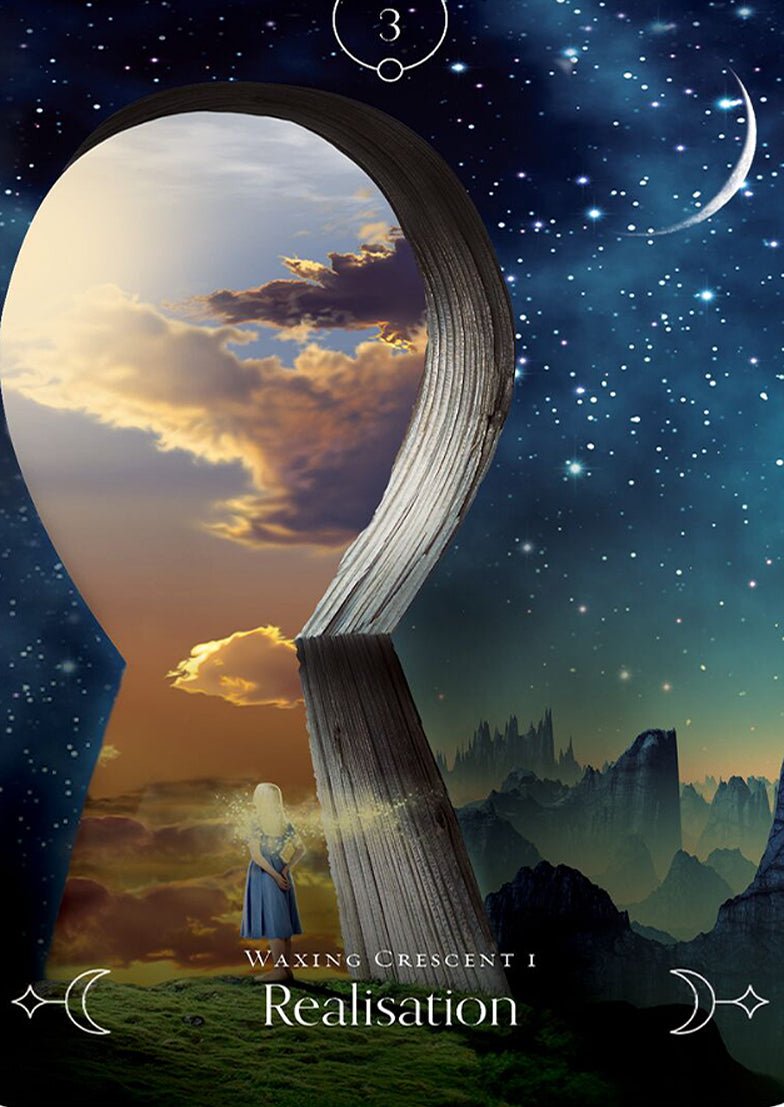 Queen of the Moon Oracle card portraying the deck's otherworldly aesthetic — Eternal Spirit