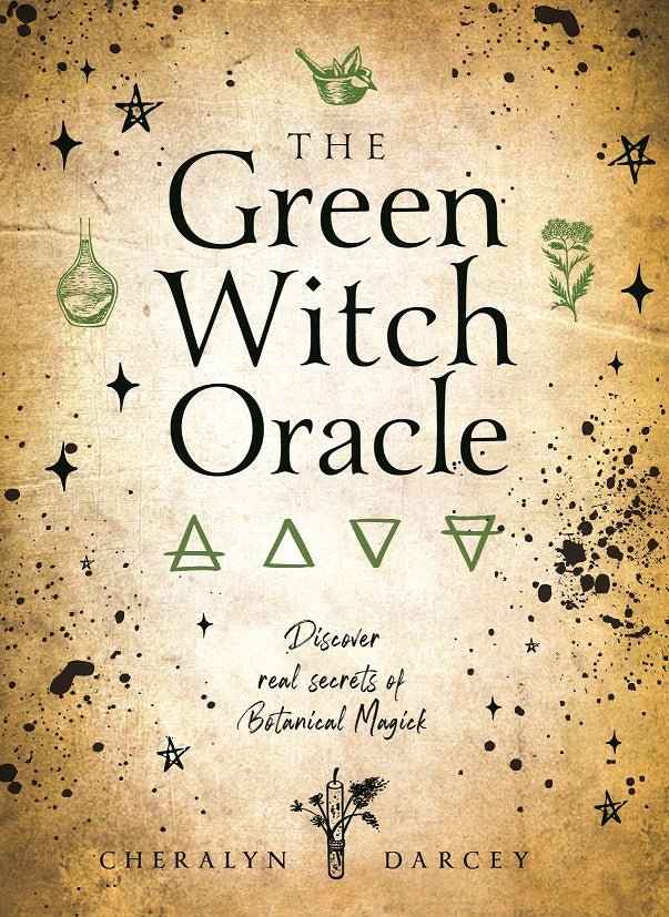 The Green Witch Oracle teal box with botanical symbols and herbs — Eternal Spirit