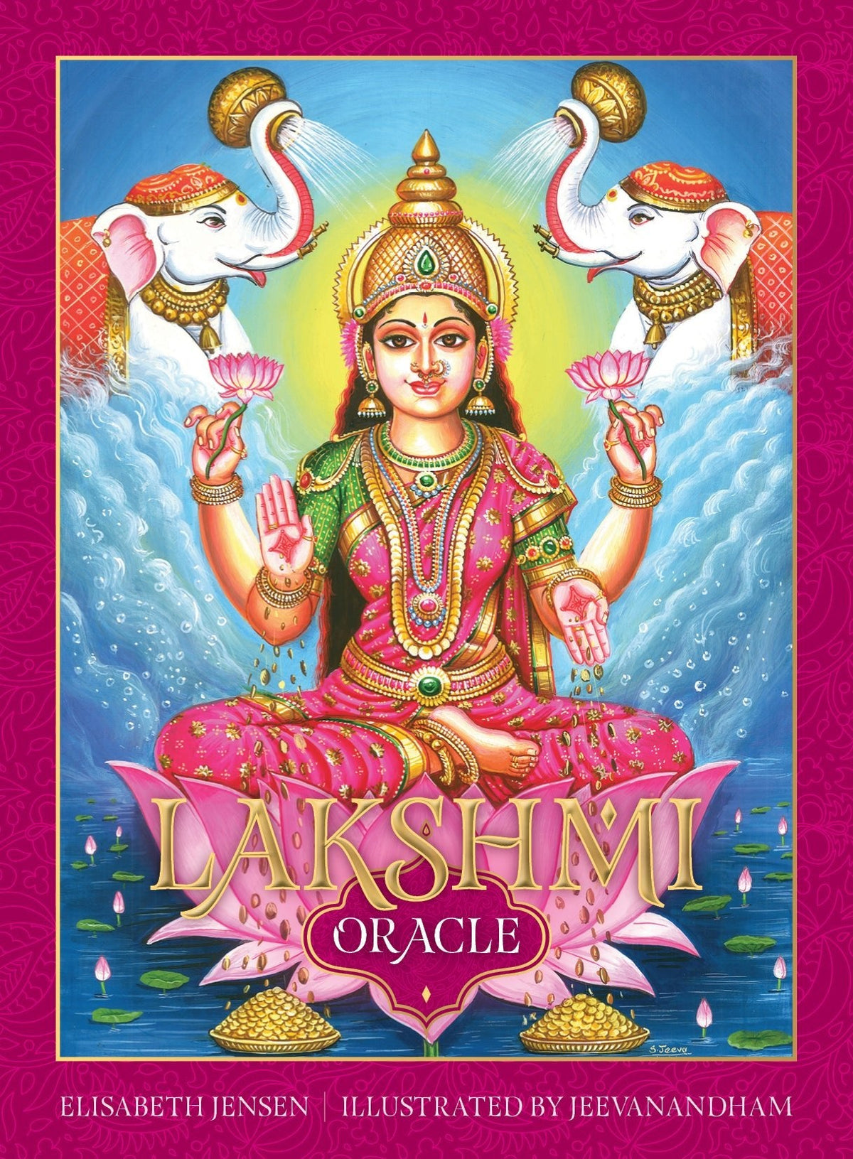 Lakshmi Oracle pink box with Hindu goddess on lotus throne — Eternal Spirit
