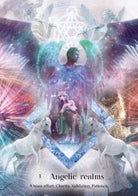 Sacred Light Oracle deck, Angelic Realms card with luminous angel wings and ethereal light — Eternal Spirit