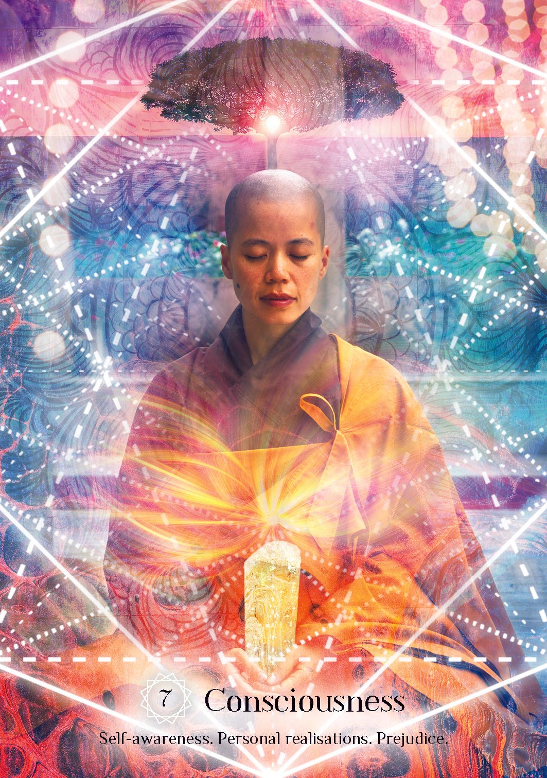 Sacred Light Oracle card revealing the deck's deeply layered symbolism — Eternal Spirit