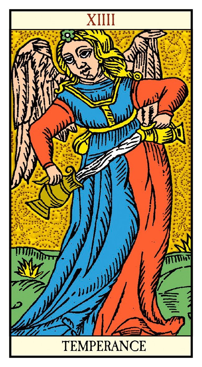 Golden Tarot of Marseille card exhibiting the deck's transformative card art — Eternal Spirit