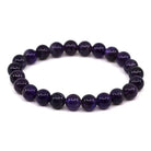 polished Amethyst 8mm round bead bracelet on white background — Eternal Spirit