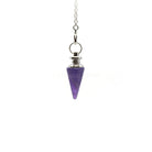 Violet Amethyst metal cone pendulum on silver chain — Eternal Spirit