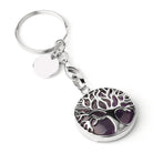Violet Amethyst Tree of Life crystal key ring — Eternal Spirit