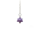 Violet Amethyst merkaba star pendulum on silver chain — Eternal Spirit