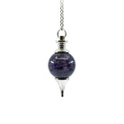 Violet Amethyst sphere pendulum on silver chain — Eternal Spirit