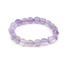 polished Amethyst tumbled round bead bracelet on white background — Eternal Spirit